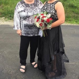 Black and white 2 piece dress